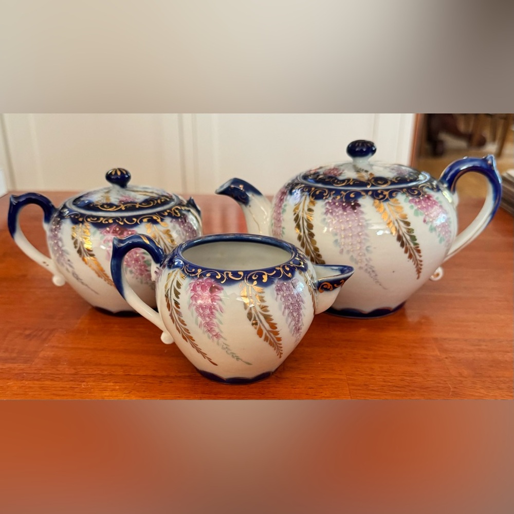 Vintage beautiful 3-piece bone china tea set